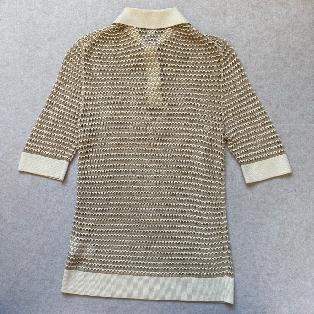COS Mesh Crochet Polo Shirt Top S NWOT - Picture 8 of 11